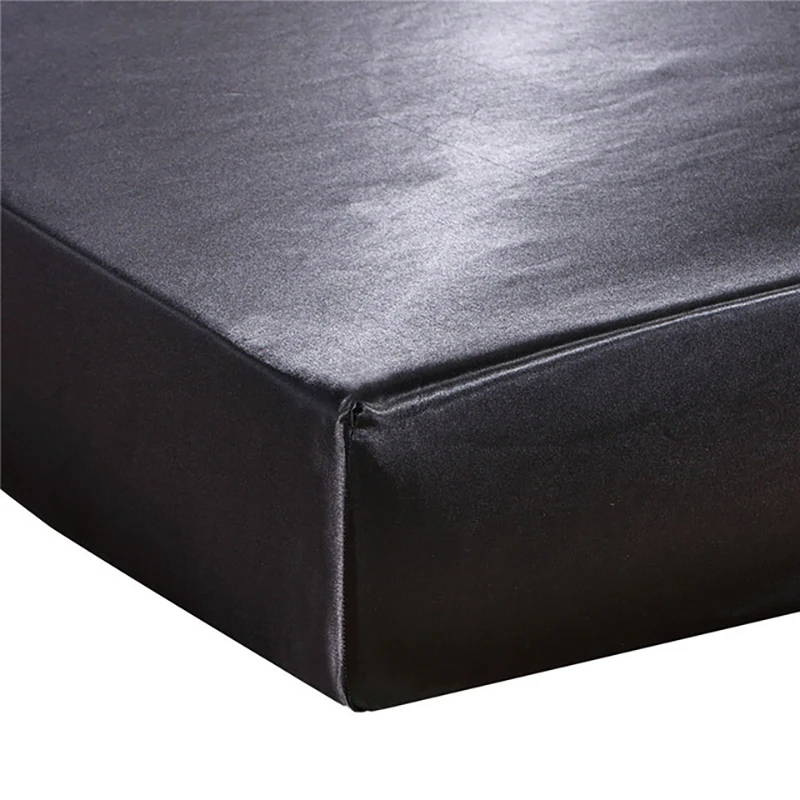 8 цветов матрас для кровати сатин шелк простыня Королевский размер мягкая защита