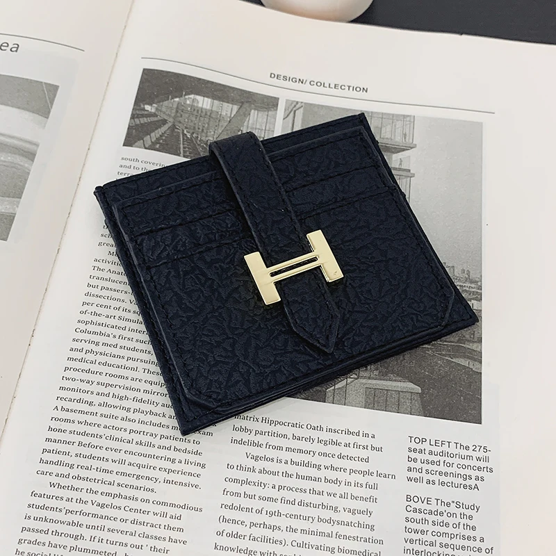 

Women's Pu Leather Card Holder Wallets Women Brand Metal Buckle Trifold Leather Mini Wallet Small Money Bag Purses