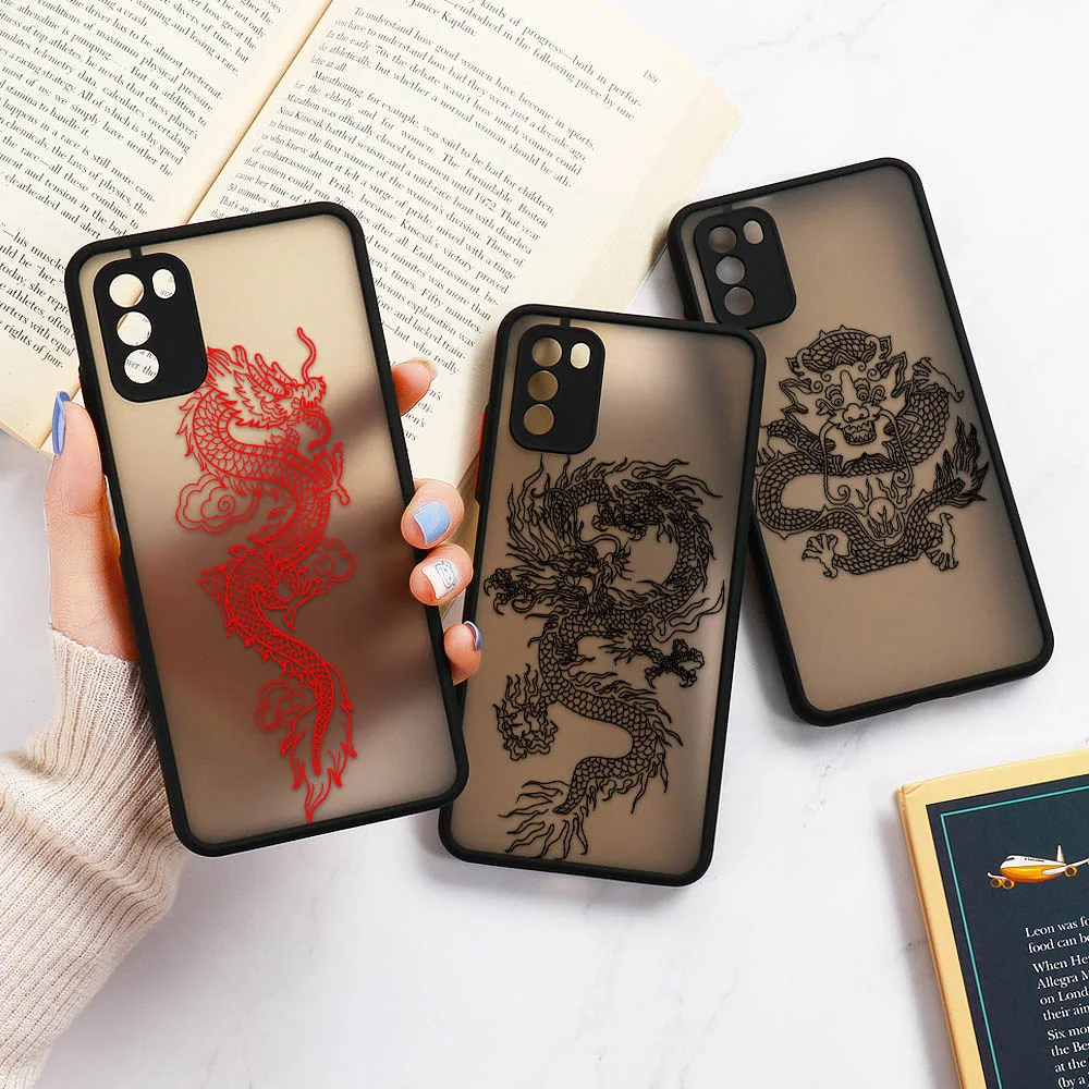 

X3 Pro Cases For Xiaomi Poco X3 NFC M3 F3 Case Dragon On Xiaomi Mi 11 Ultra Note 10 Lite 9T Redmi K40 11i A3 CC9e Painted Covers