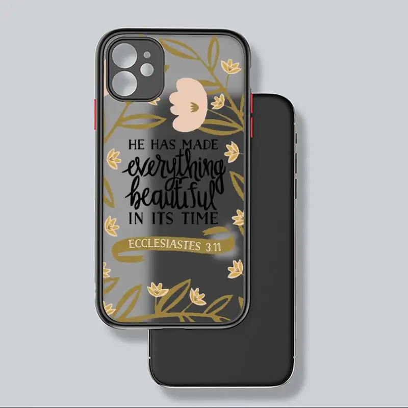 

Jesus Bible Quotes Phone Case black matte transparent For iPhone 7 8 x xs xr 11 12 pro plus mini max Clear Funda