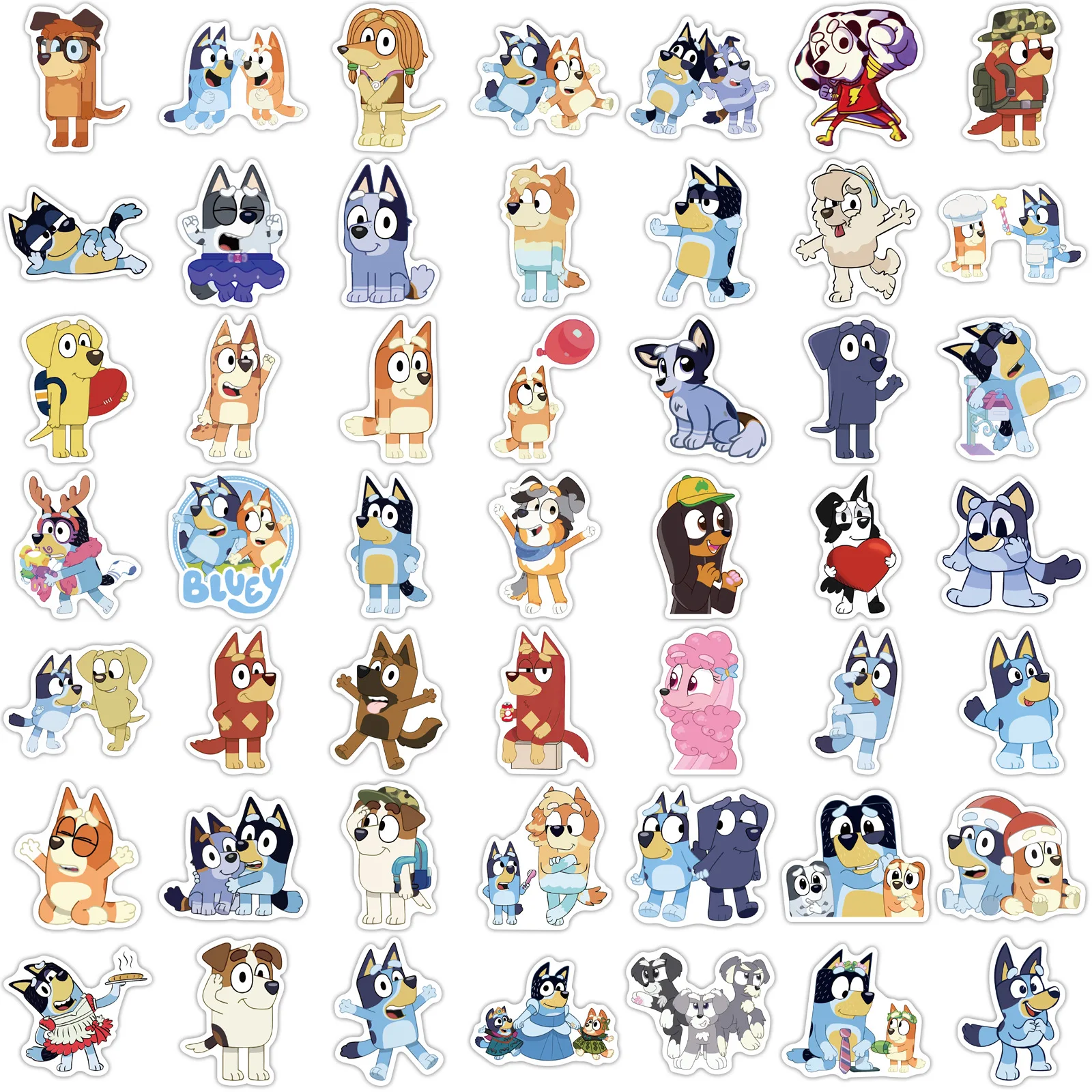 10/100 Uds Bluey de dibujos animados lindo pegatinas Anime monopat&iacute;n DIY equipaje guitarra etiqueta engomada del ordenador port&aacute;til perrito Bluey Bingo impermeable juguetes de los ni&ntilde;os-4