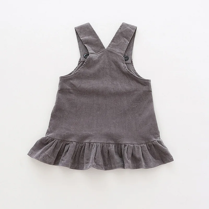 2018 платье для маленьких девочек комбинезон малышей вельветовые платья с