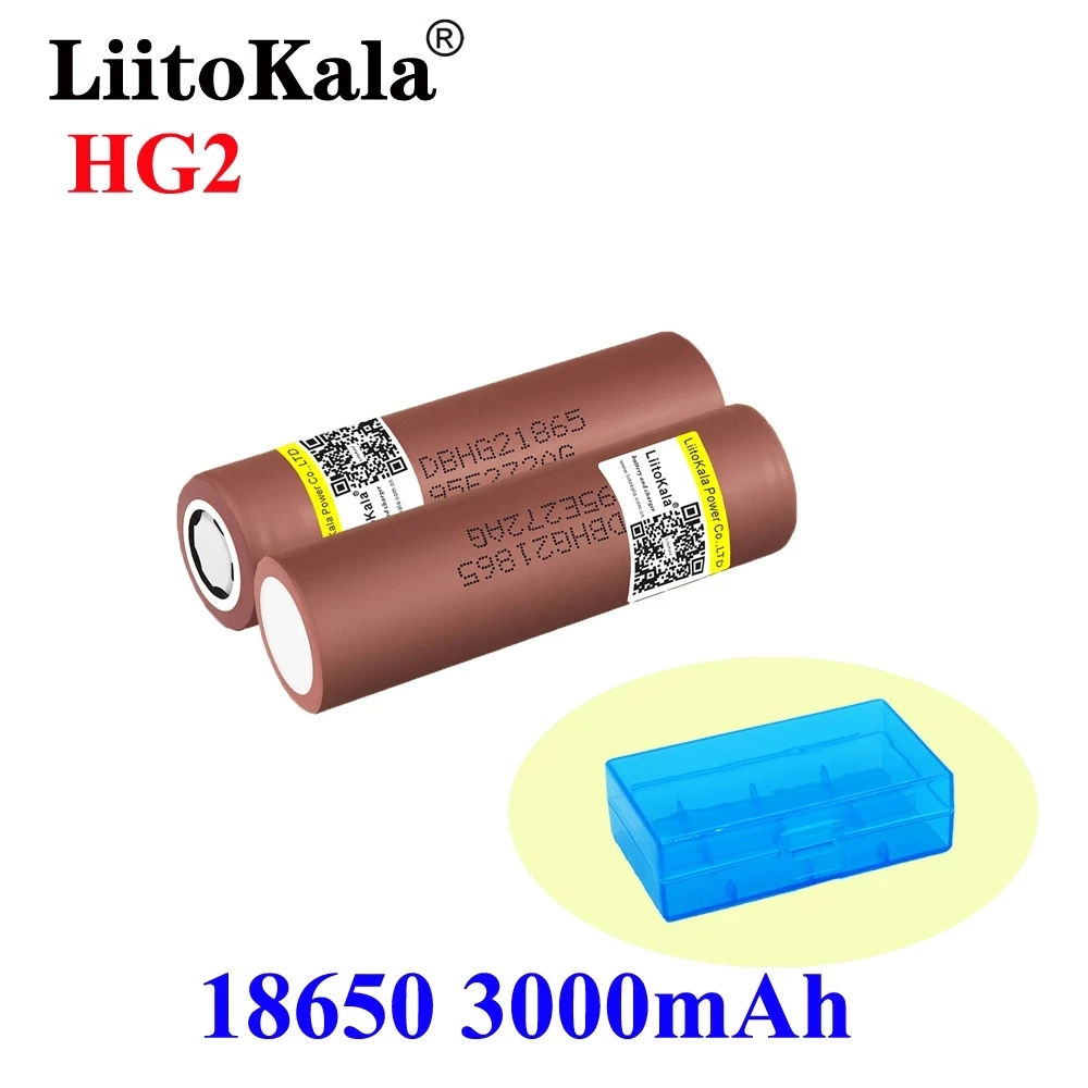 Аккумуляторы LiitoKala для электронных сигарет HG2 18650 3000 мАч 30 А|rechargeable battery|liitokala