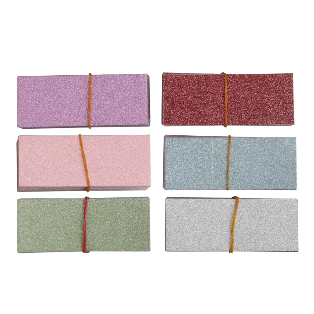

50/100/150/200 Pcs 3d Mink Eyelashes Box Glitter Cards Green/Silver /Red /Pink Glitter Background Card Wholesale