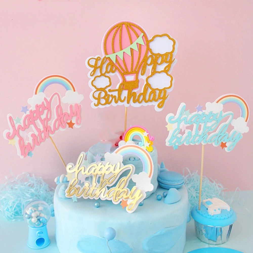 Топперы для торта воздушный шар радужное облако фотофлаги детей товары дня