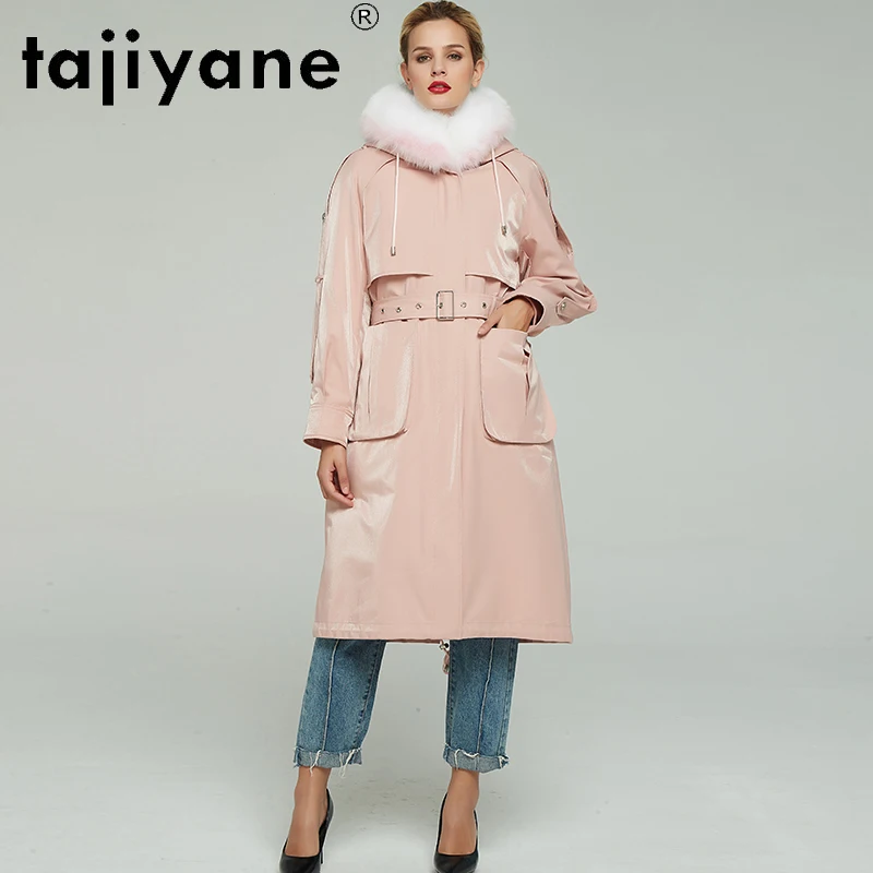 

Tajiyane Women Winter Coat 2020 Real Fox Fur Collar Hooded Parkas Woman Rex Rabbit Fur Lining Jackets Mulheres Casacos TN485