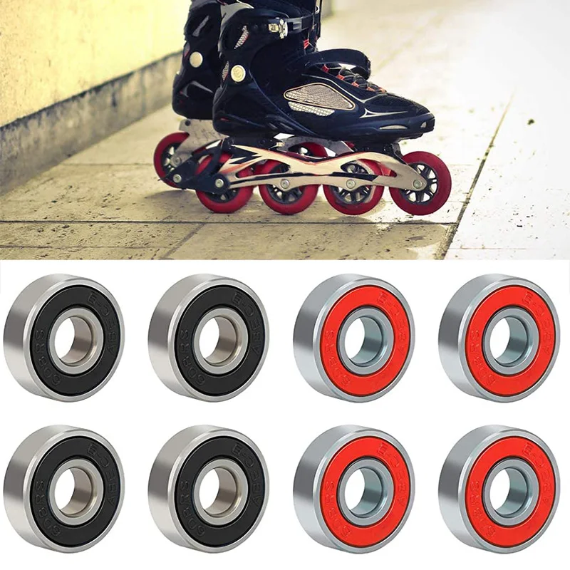 4 шт. 608RS подшипники для скейтборда роликовые скейтборды колеса скутера резиновый