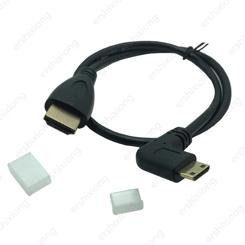 0 5 м 90 градусов Угол Мини HDTV штекер к штекеру M/M Кабельный разъем V1.4 для DSLR