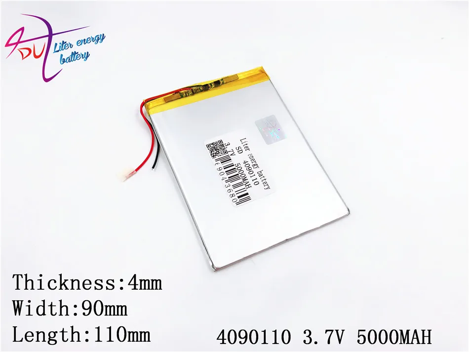 Литиевая батарея 4090110 tablet pc емкость аккумулятора 3,7 V 5000MAH Универсальный литий-ионный аккумулятор для планшетных ПК 7 дюймов 8 дюймов 9 дюймов