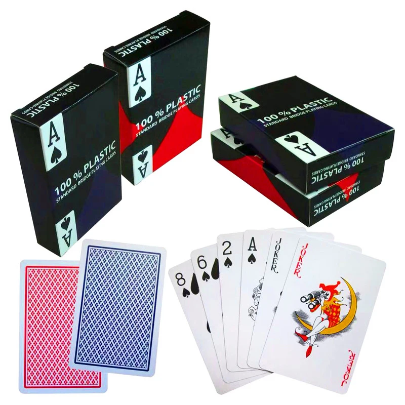 Smooth waterproof 10 sets / lot Poker Baccarat Texas plastic PVC card game Club 2.28*3.46 inch board games poker qenueson|poker club|card gameboard |
