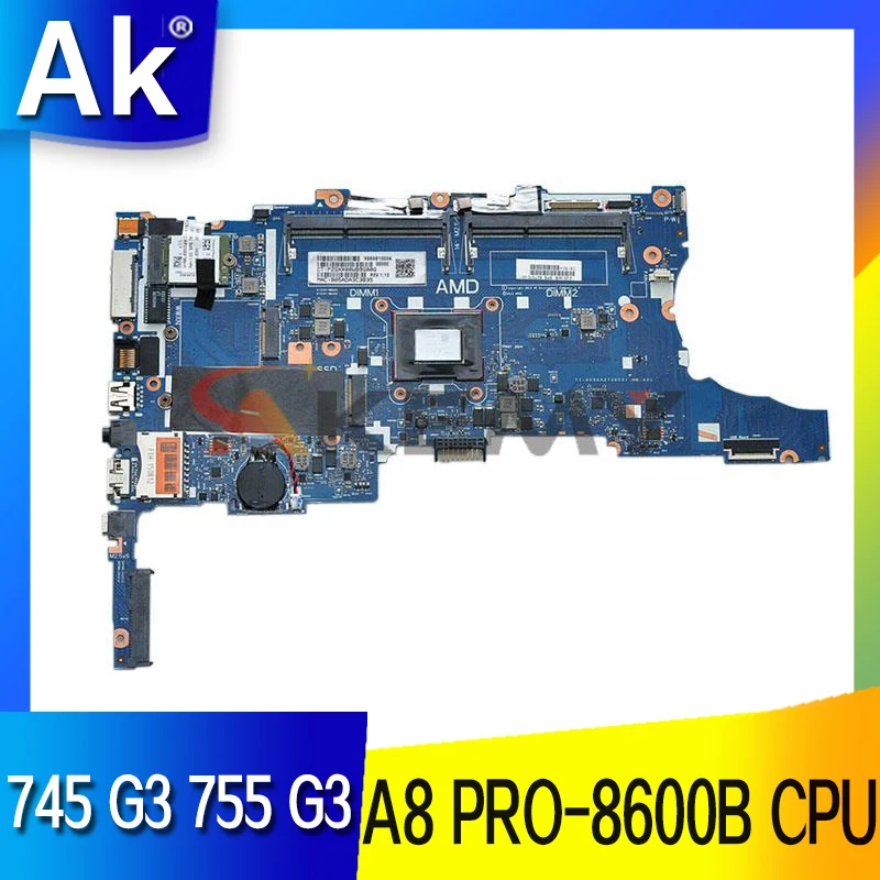 

827570-001 828598-601 для ноутбука HP 745 845 G2 G3 материнская плата A8 PRO-8600B CPU DDR3