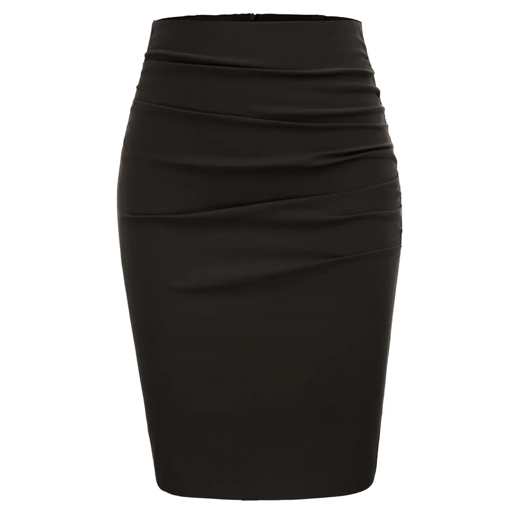 

Stylish Women Plain Office OL Stretch Bodycon Pencil Skirt Dress Solid Color