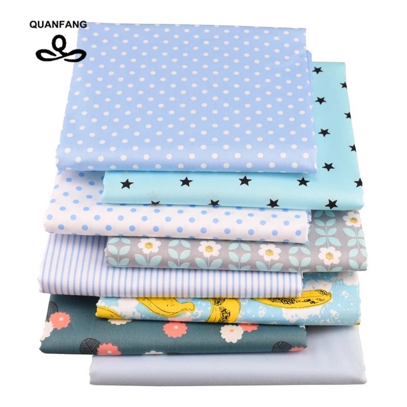 

QUANFANG 8 шт./лот 40x50 см саржевая хлопковая ткань с принтом для шитья «сделай сам» стеганая детская простыня подушка, подушка, материал для игруш...