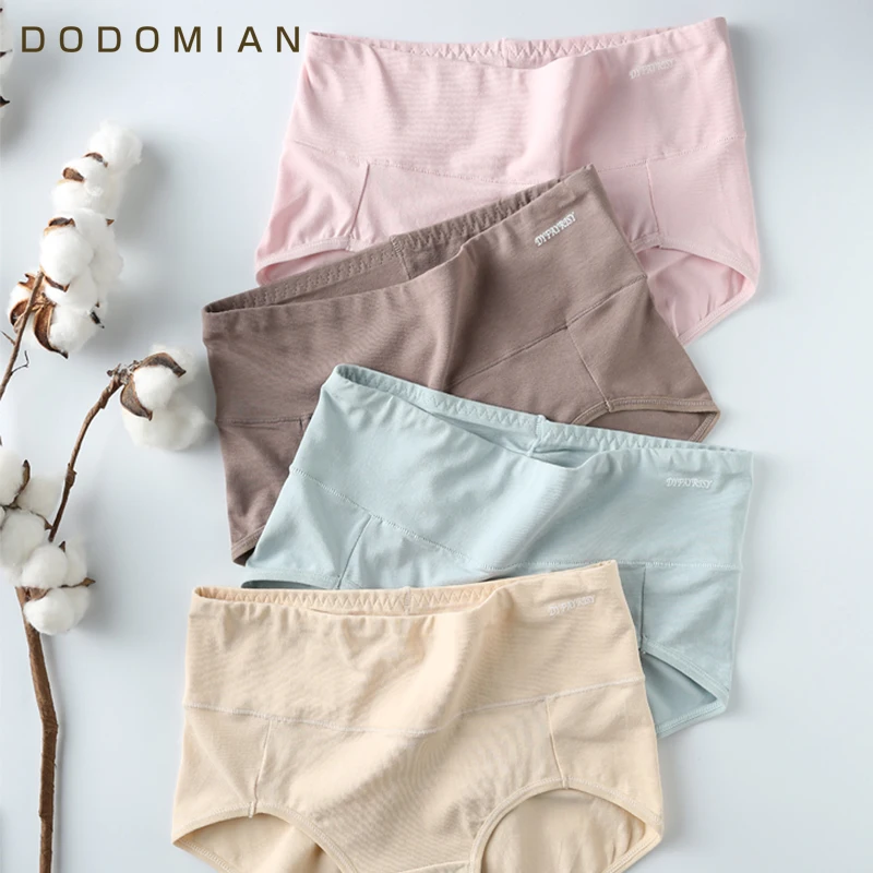 

2020 Latest 4PCS/lot Women's Briefs Solid Color Underwear Soft Cotton Panties Comfortable Underwear Mid Waist Panties