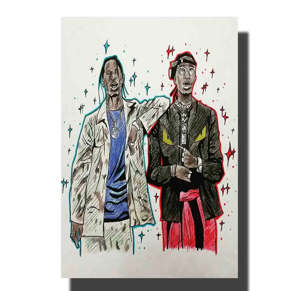 M181 Тревис Скотт-и-кваво хунчо Джек музыкальный постер тканевый Декор для комнаты