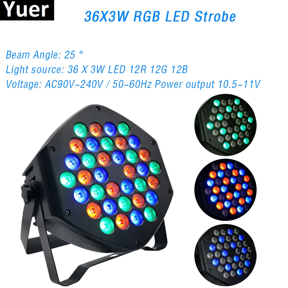 Светодиодный сценический светильник 36X3W RGB Стробоскоп вечерние Хрустальный