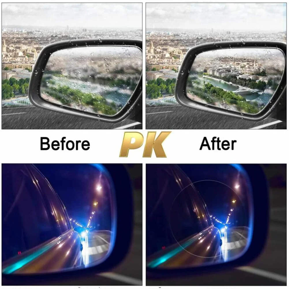 

6set Rearview Mirror Film Rainproof Waterproof Dustproof Square+Oval Accessory