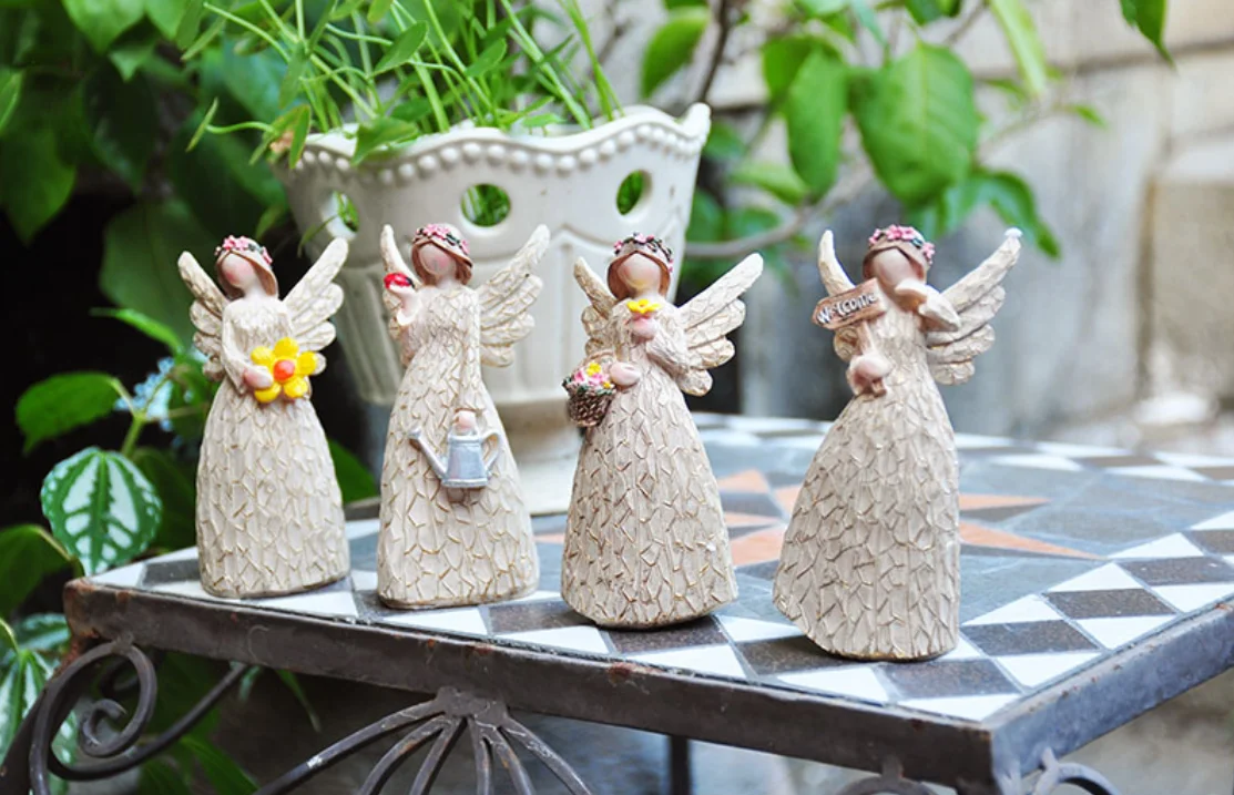 Европейский пасторальный рисунок игра ангел ремесло Фея Украшения Сада Смолы