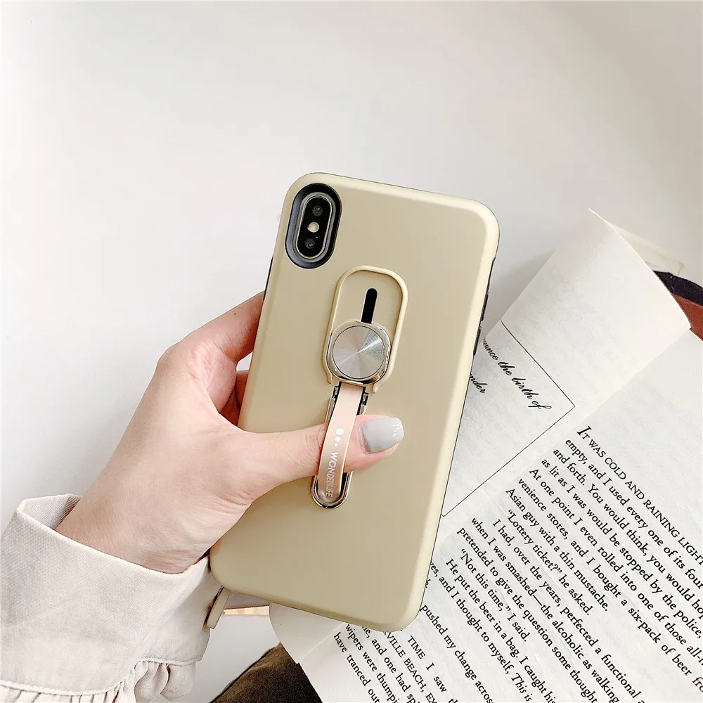 Золотой Роскошный чехол для телефона с магнитным кольцом для iphone 11 pro max Xs max XR X 8 7 6s Plus силиконовый автомобильный держатель с кольцом на палец - Цвет: Золотой