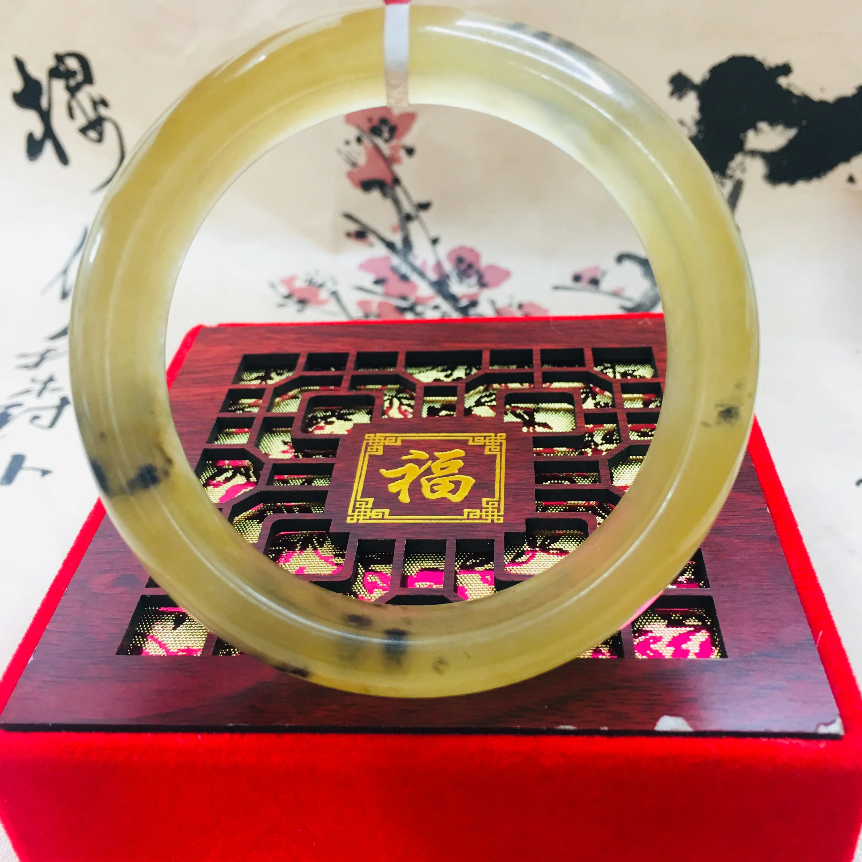 Zheru чистый натуральный Синьцзян золото нефрит желтый плавающий цветок