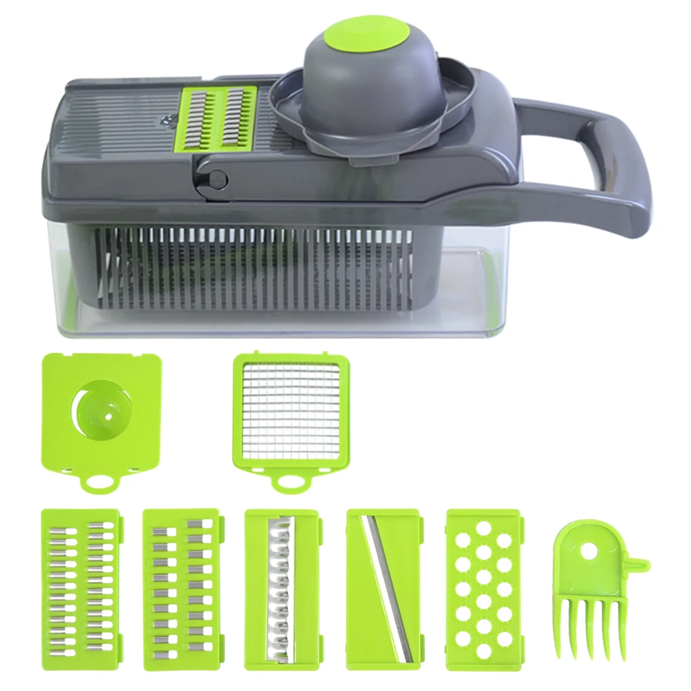 green1 SOWOLL мандолина слайсер Spiralizer овощерезка лук еда мандолина слайсер резак измельчитель и Терка слайсер цуккини инструменты - Цвет: green1