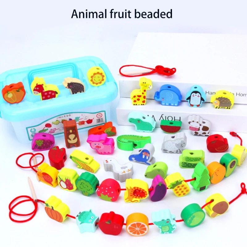 

50LE Novelty Children Wooden Beads Toys for Kids 6-8 Mini Portable Wooden Blocks Play Toys Multicolor Optional Table Games