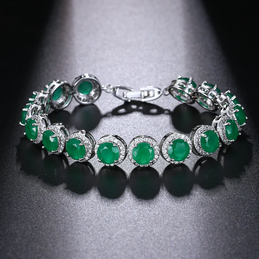 Роскошный Овальный набор ожерелье серьги браслеты из стерлингового серебра 925