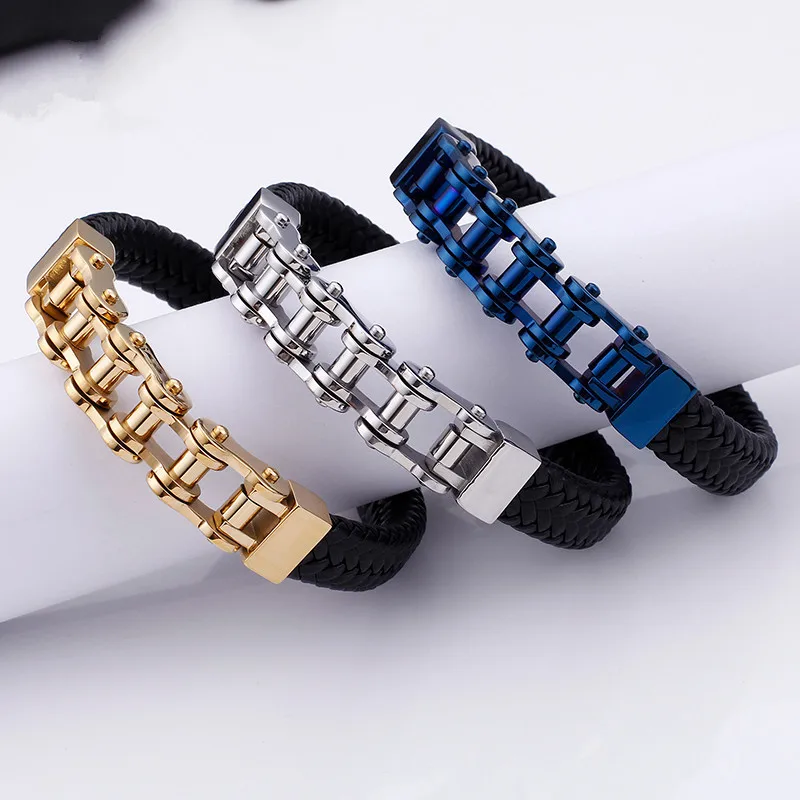 Мужской браслет из плетеной кожи шириной 13 мм 210 | Украшения и аксессуары