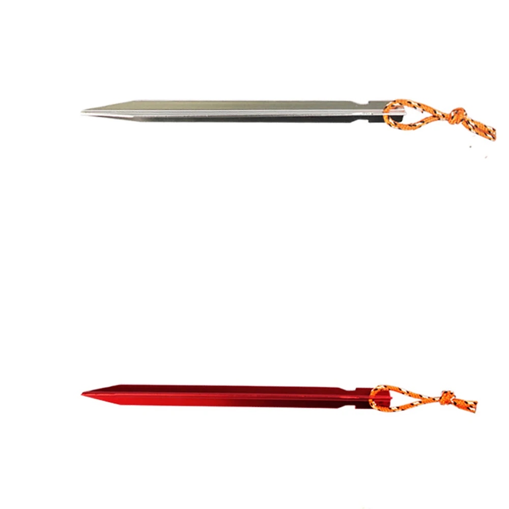 

12pcs 18cm Aluminum Alloy Aluminument Tent Pegs with Rope Stake Camping Hiking Equipment Outdoor Tent Accessories