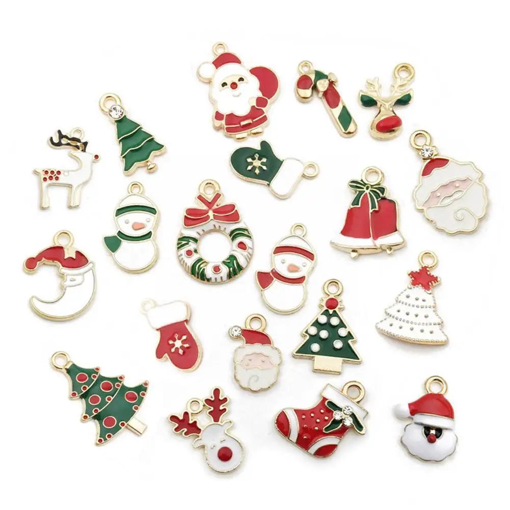 

20/30pcs Mixed Christmas Enamel Pendants Ornaments Xmas Tree Decoration For Bracelet Earrings Necklace Diy Jewelry Gifts K4b5