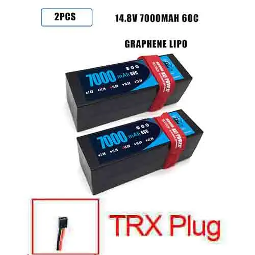 2PCS7000HARDTRX DXF Lipo 4S аккумулятор жесткий чехол 14,8 V 7000mAh 60C 120C AKKU для 1:8 1:10 RC автомобиль E Багги Truggy Грузовик Лодка вертолет Квадрокоптер - Цвет: 2PCS7000HARDTRX