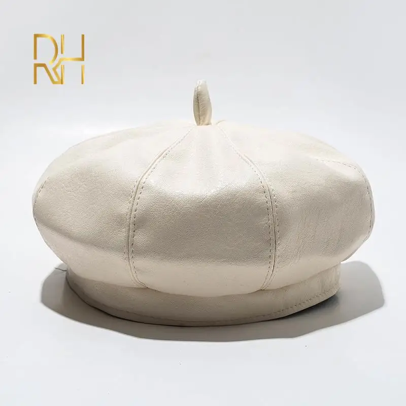 Женская восьмиугольная шляпа женская искусственная кожа тыква художница кепка