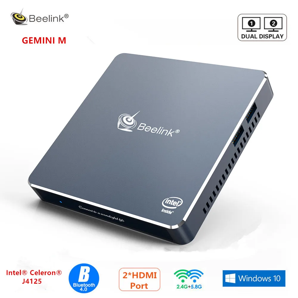 Beelink GEMINI M Windows10 Pro мини ПК Intel Gemini Lake J4125 8 ГБ ОЗУ 128 256 SSD игровой 2.4G5G WiFi 1000 м Мини