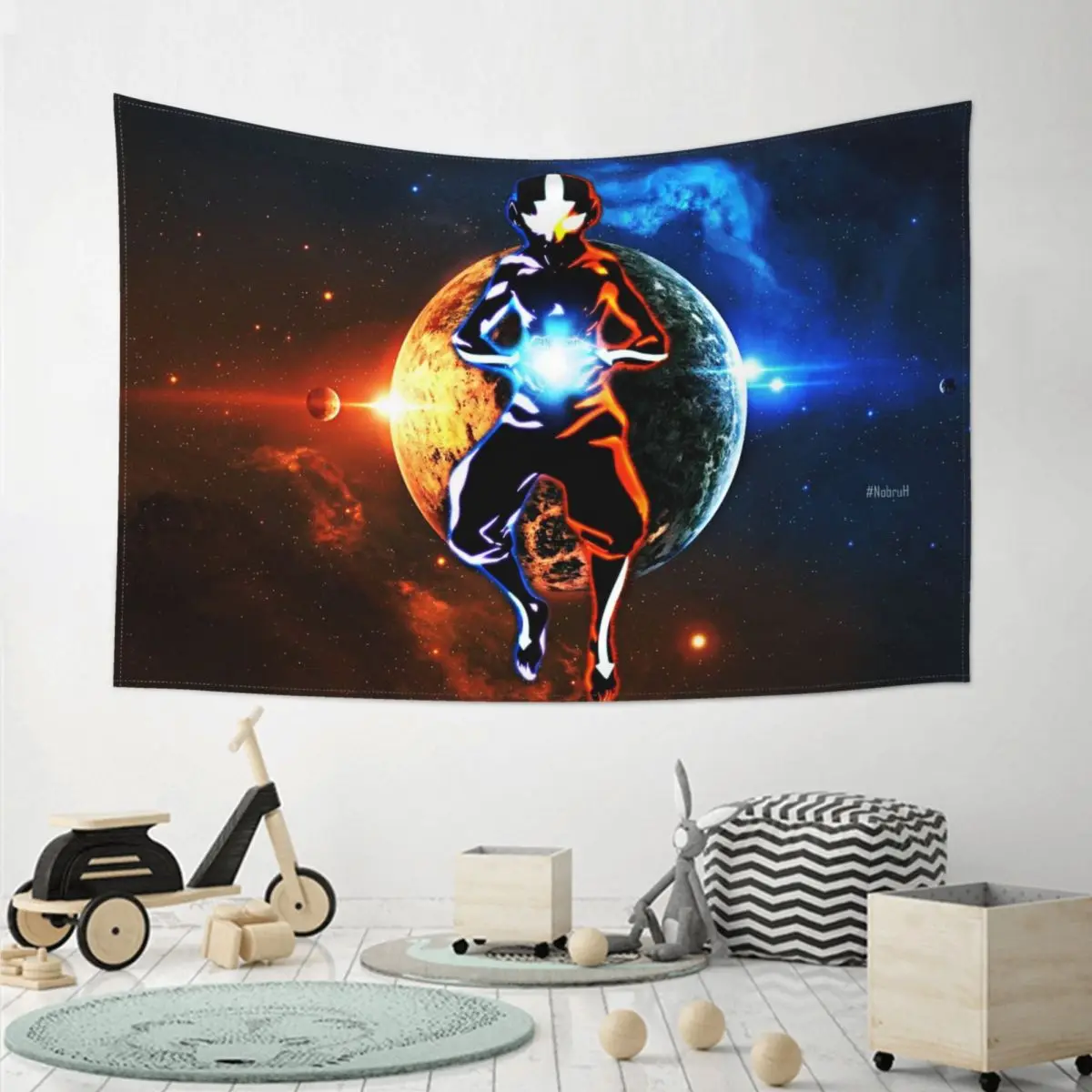 

Avatar Aang Appa Tapestry Mysterious Art Wall Hanging Avatar Aang Appa Tapestries for Living Room Decor