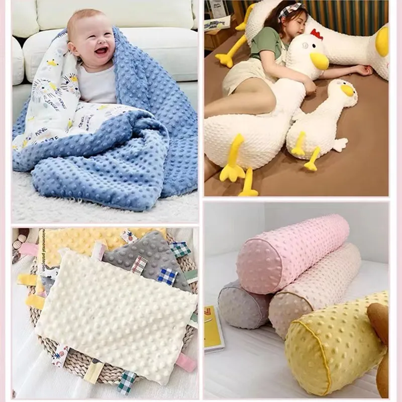 High Quality Baby Minky Dot Plush Fabric For Sewing Kids Blanket Comforting Eco-friendly 160 CM | Дом и сад