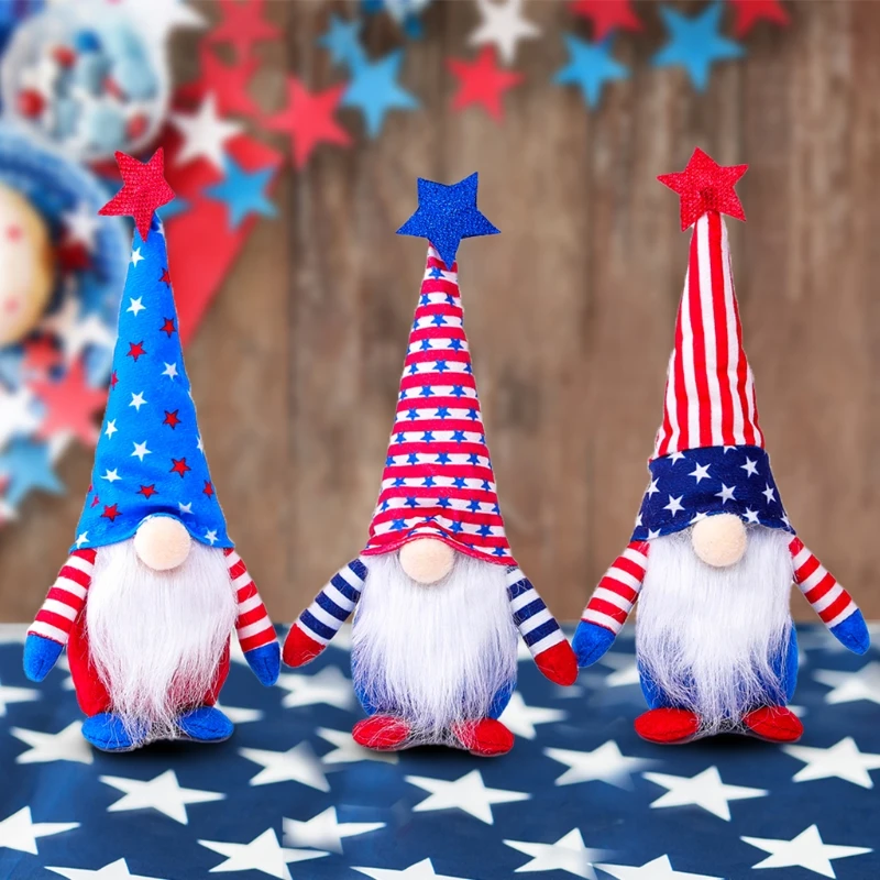 

Patriotic Gnome American President Election Decoration Tomte Stripe Doll Elf 95AA