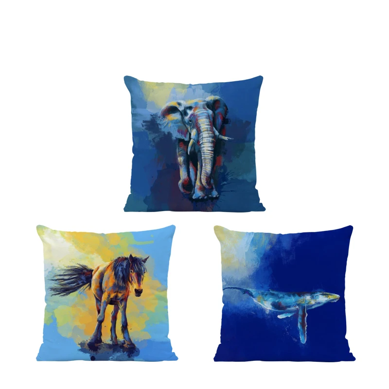 Индивидуальная наволочка с акварелью медведь фламинго лошадь кошка животное