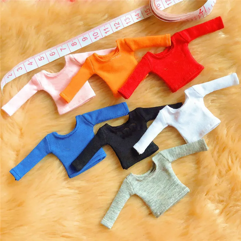 

1/12 Scale Female Figure Long Sleeve Cotton T-Shirt Clothing Model for 6 inch Action Figure Body Dolls Accessories