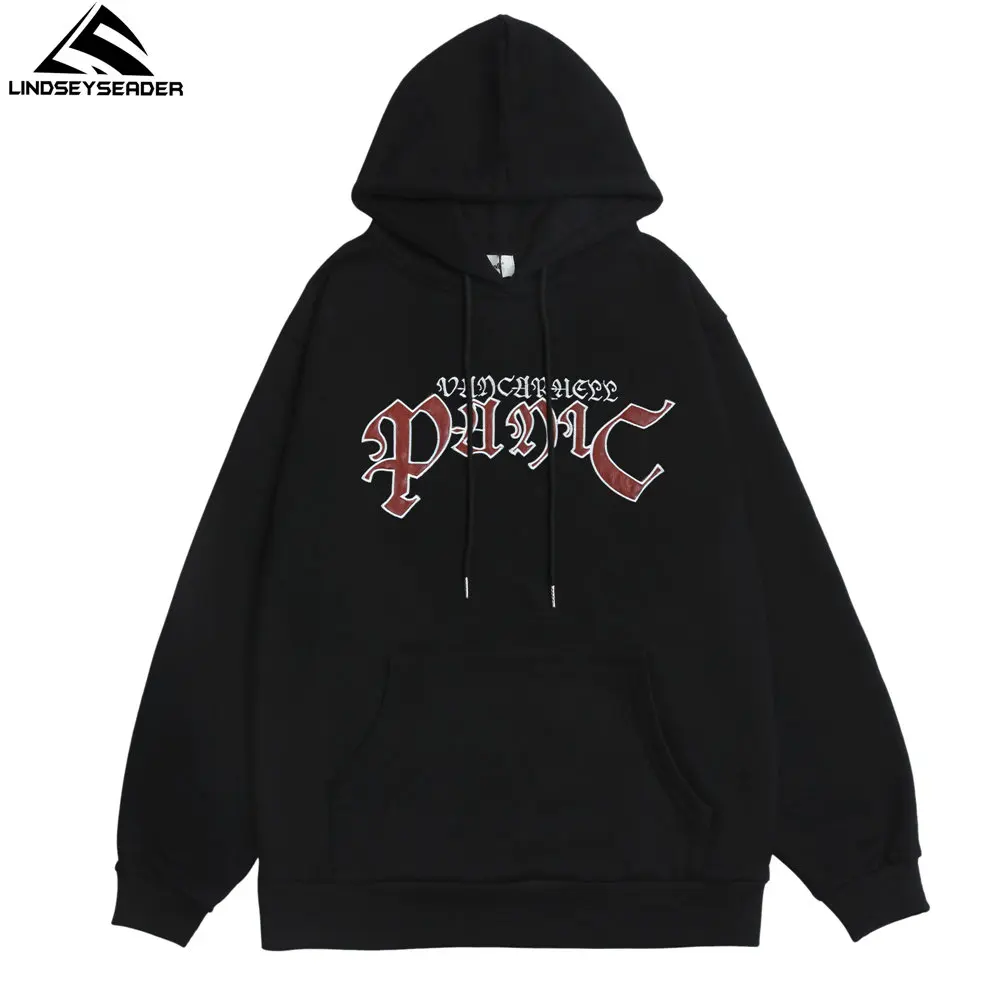 

Men's Hoodies Tie-dye Flocking Symbols Printed Pullover Stranger Things Harajuku Cotton Streetwear Oversized Men Clothing