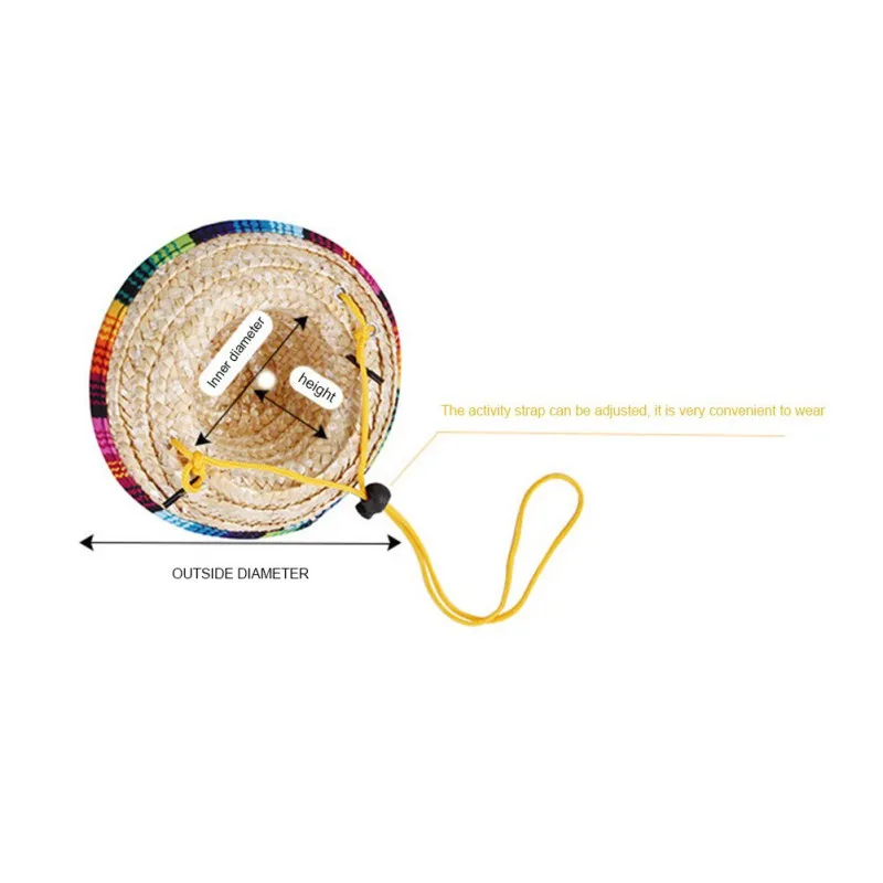 Соломенная шляпа для питомцев регулируемая плявечерние от солнца кошек и собак 1
