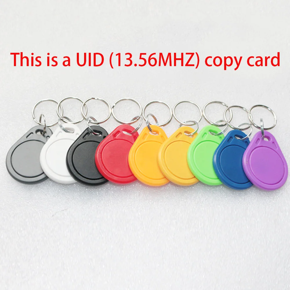 

100pcs/lot UID 13.56MHz IC Clone Card Changeable Smart Keyfobs Key Tags Card Duplicator copy IC Key Keyfobs Token Tags