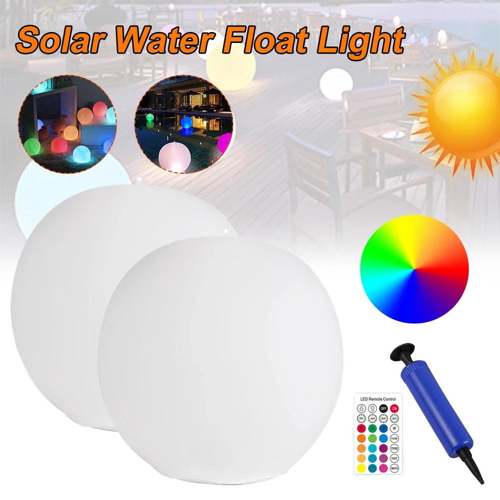 

1/2PCS Solar Powered Floating Pool Lights 16 Colors Waterproof with Air Pump for Swimming Pool Bathtub Party carnival Decoration