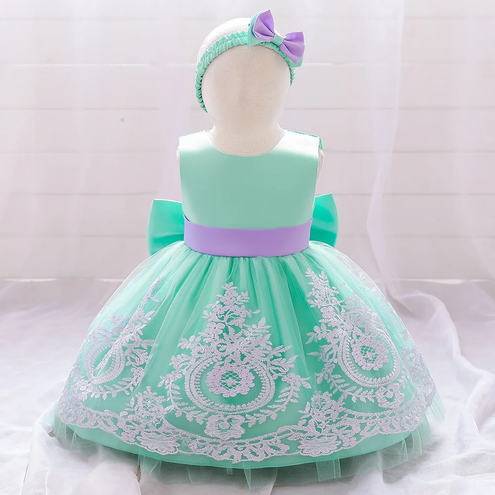 Fancy Christmas Kids Lace Wedding Flower Girls Dress Princess Party Pageant Formal Dress Prom Birthday Dress children flower girls dress princess kids dress with bow summer flower girls wedding party clothes kids prom gowns with necklace