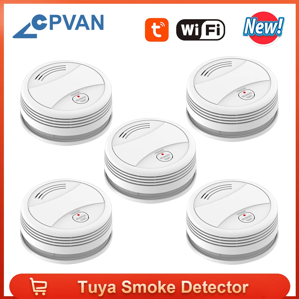 CPVan 5 шт./лот детектор дыма WiFi Tuya Smart Life APP датчик умный портативный 2 4G |