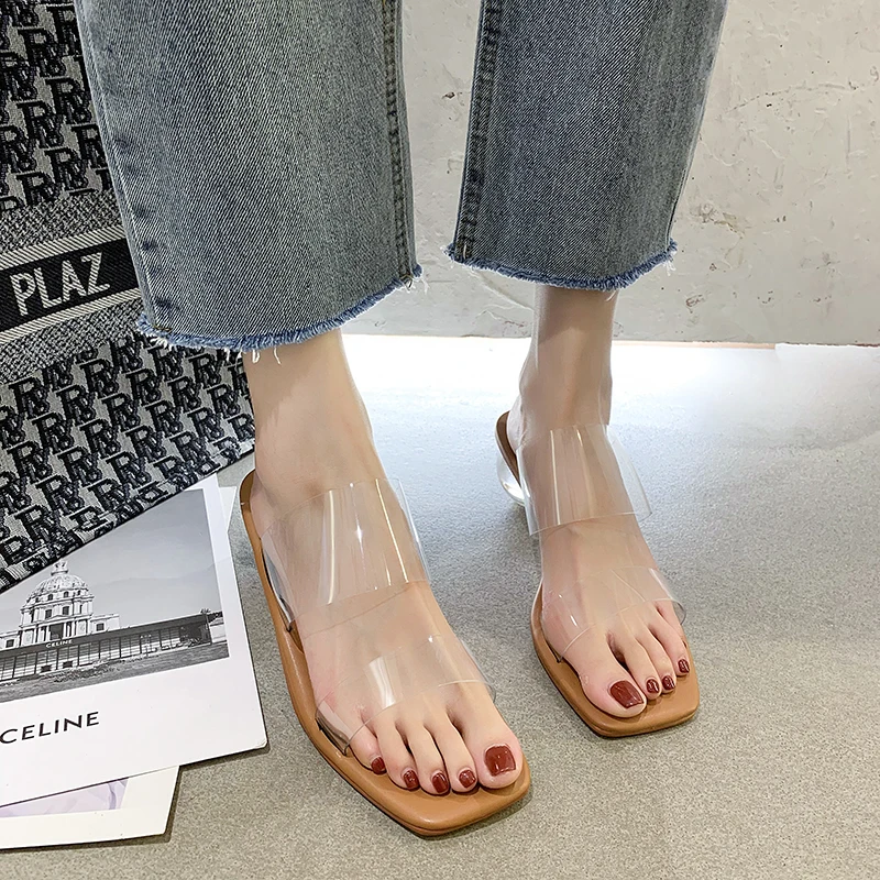 

Women's Flip-flop 2021 New Transparent Fashion Women's Slippers Outdoor Casual Comfortable Women's Sandals