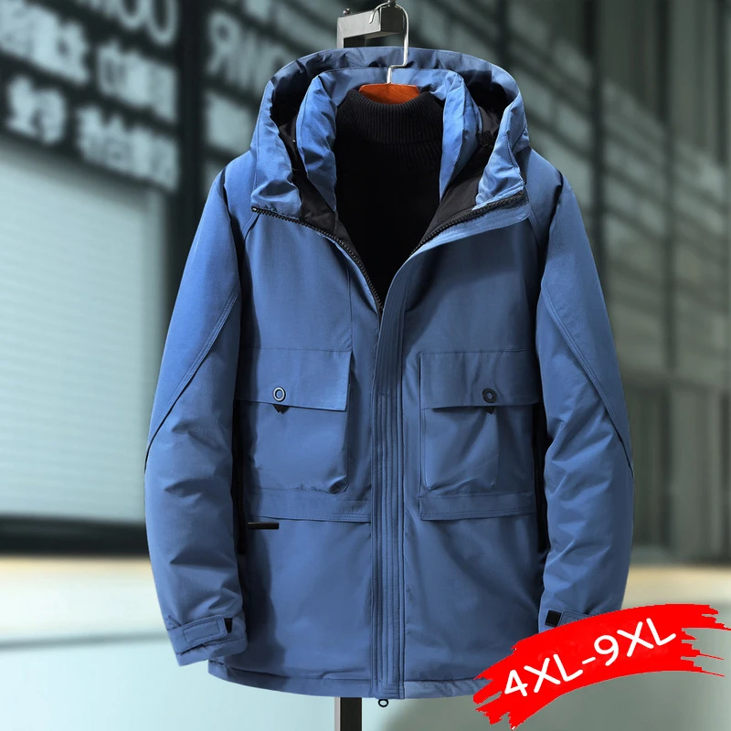 

Мужская и женская зимняя куртка с капюшоном, размеры 6XL, 7XL, 9XL, 8XL