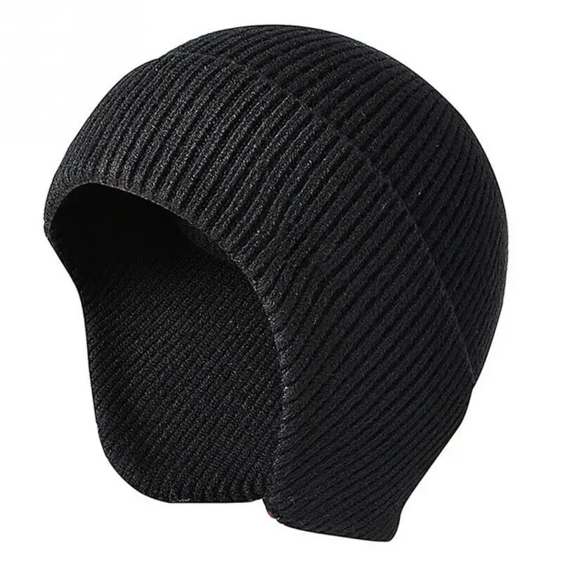 Вязаная шапка для мужчин и женщин однотонная улицы эластичная Лыжная