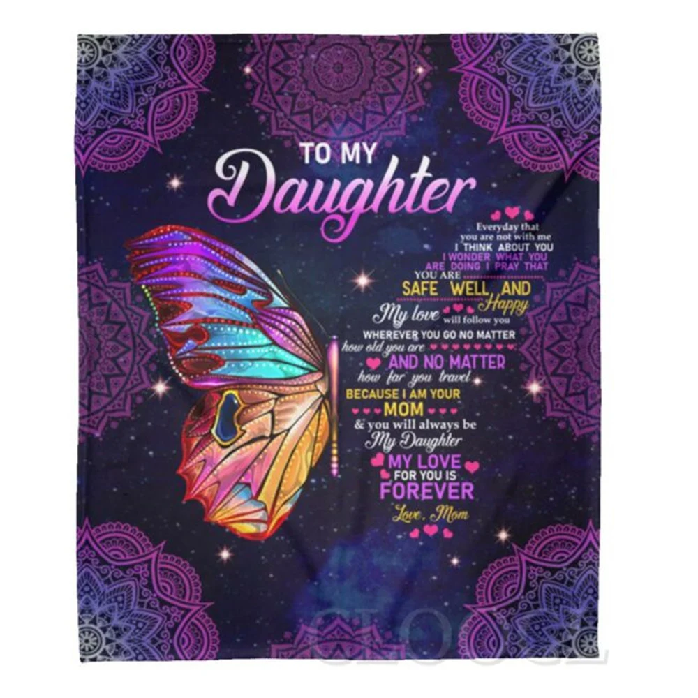 

CLOOCL To My Daughter Flannel Blankets You Will Always Be My Baby Girl Blanket Keep Warm Plush Quilts Gifts For Girls