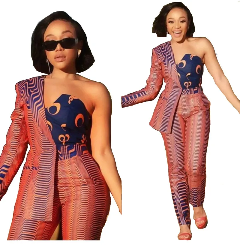 Спортивный костюм для женщин комплект с неровным принтом без бретелек блейзеры