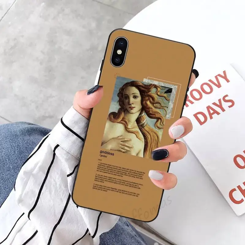 

Art Painting The Birth Of Venus Bling Phone Cases for iPhone 11 12 pro XS MAX 8 7 6 6S Plus X 5S SE 2020 XR